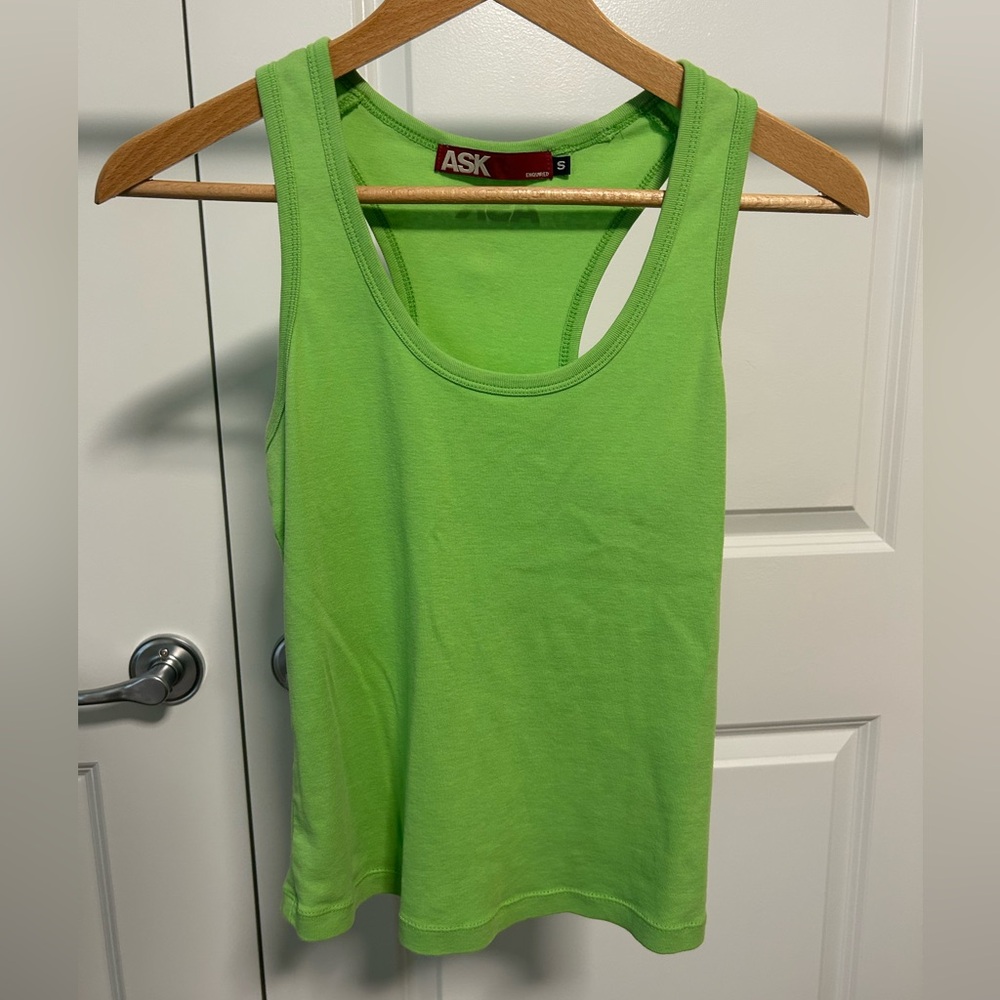 ASK Women's Lime Green Racerback Tank Top